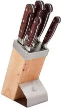 Set de cutite cu lama inox si suport din lemn KingHoff 6 piese 3463 