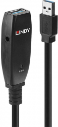 Cablu periferice LINDY Active Extension Slim USB 3.0 Male tip A - USB 3.0 Female tip A 15m negru 