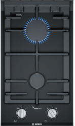 Plita incorporabila Bosch PRB3A6B70 Gaz 2 zone de gatit FlameSelect 30 cm Negru