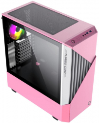 Carcasa Gamemax Contac COC Pink/White MiddleTower Fara sursa Tempered glass CAGMCONTWP 
