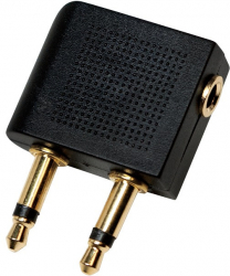 ADAPTOR audio LOGILINK convertor stereo 2 x 3.5 mm jack T la 1 x 3.5 mm jack M negru CA1089