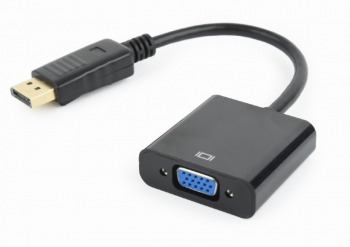 CABLU video GEMBIRD adaptor DisplayPort T la VGA M 10cm rezolutie maxima Full HD 1920 x 1080 la 60Hz negru A-DPM-VGAF-02 