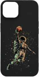 Husa BestCase Compatibila Cu Apple iPhone 14 Astronaut Basketball 0.8MM Slim Negru B 1003 