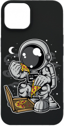 Husa BestCase Compatibila Cu Apple iPhone 11 Astronaut Pizza 0.8MM Slim Negru B 1004 