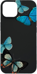 Husa BestCase Compatibila Cu Apple iPhone 11 Beautiful Blue Butterflies 0.8MM Slim Negru B 991