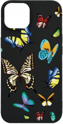 Husa BestCase Compatibila Cu Apple iPhone 12 Beautiful Color Butterflies 0.8MM Slim Negru B 992 