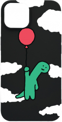 Husa BestCase Compatibila Cu Apple iPhone 13 Mini Dino Balloon 0.8MM Slim Negru B 956 