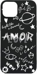 Husa BestCase Compatibila Cu Apple iPhone 13 Mini Goth Love 0.8MM Slim Negru B 984 