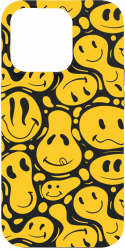 Husa BestCase Compatibila Cu Apple iPhone 13 Pro Max Acid Smiley 0.8MM Slim Negru B 1053 