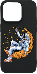Husa BestCase Compatibila Cu Apple iPhone 13 Pro Max Astronaut On Moon 0.8MM Slim Negru B 1001 