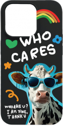 Husa BestCase Compatibila Cu Apple iPhone 13 Pro Max Cool Cow - Who Cares 0.8MM Slim Negru B 975 