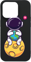 Husa BestCase Compatibila Cu Apple iPhone 13 Pro Max Cute Astronaut 0.8MM Slim Negru B 1022 