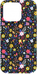 Husa BestCase Compatibila Cu Apple iPhone 13 Pro Max Flower Pattern 0.8MM Slim Negru B 955 