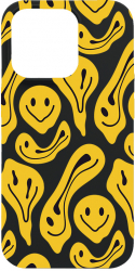 Husa BestCase Compatibila Cu Apple iPhone 12 Pro Max Yellow Acid Smiley 0.8MM Slim Negru B 1052 