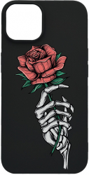 Husa BestCase Compatibila Cu Apple iPhone 11 Rose In Skeleton Hand 0.8MM Slim Negru B 1023 