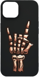 Husa BestCase Compatibila Cu Apple iPhone 12 Skeleton Hand FU 0.8MM Slim Negru B 964 