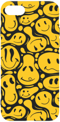 Husa BestCase Compatibila Cu Apple iPhone 7 Plus Acid Smiley 0.8MM Slim Negru B 1053 