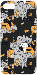 Husa BestCase Compatibila Cu Apple iPhone 7 Plus Cat Pattern 0.8MM Slim Negru B 1030 