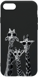 Husa BestCase Compatibila Cu Apple iPhone 7 / iPhone 8 Cool Giraffe 0.8MM Slim Negru B 1008 