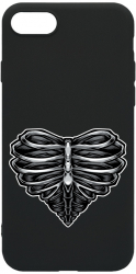 Husa BestCase Compatibila Cu Apple iPhone 7 Plus Skeleton Heart 0.8MM Slim Negru B 1024 