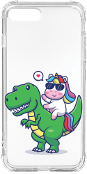 Husa BestCase Compatibila Cu Apple iPhone 7 Plus Dino Rider Unicorn 1.5MM Slim Anti Shock AS 993 