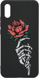 Husa BestCase Compatibila Cu Apple iPhone XS Max Rose In Skeleton Hand 0.8MM Slim Negru B 1023 