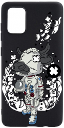 Husa BestCase Compatibila Cu Samsung Galaxy A51 Cow Astronaut 0.8MM Slim Negru B 976 