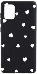 Husa BestCase Compatibila Cu Samsung Galaxy A51 Heart Pattern 0.8MM Slim Negru B 1041 