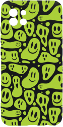 Husa BestCase Compatibila Cu Samsung Galaxy A22 5G Green Acid Smiley 0.8MM Slim Negru c-B 1051 