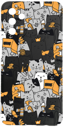 Husa BestCase Compatibila Cu Samsung Galaxy A04s Cat Pattern 0.8MM Slim Negru c-B 1030 