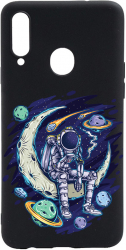 Husa BestCase Compatibila Cu Samsung Galaxy A20s Astronaut On Moon 0.8MM Slim Negru B 1002 