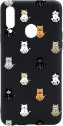 Husa BestCase Compatibila Cu Samsung Galaxy A20s Cat Pattern 0.8MM Slim Negru B 1027 