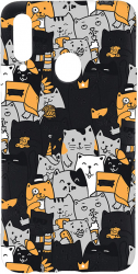 Husa BestCase Compatibila Cu Samsung Galaxy A20s Cat Pattern 0.8MM Slim Negru B 1030 