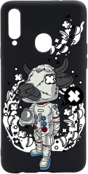 Husa BestCase Compatibila Cu Samsung Galaxy A20s Cow Astronaut 0.8MM Slim Negru B 976 