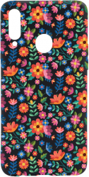 Husa BestCase Compatibila Cu Samsung Galaxy A20s Flower Pattern 0.8MM Slim Negru B 953 