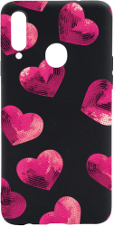 Husa BestCase Compatibila Cu Samsung Galaxy A20s Heart Pattern 0.8MM Slim Negru B 987 