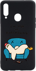 Husa BestCase Compatibila Cu Samsung Galaxy A20s Im Sick Of Everything 0.8MM Slim Negru B 1017 