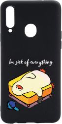 Husa BestCase Compatibila Cu Samsung Galaxy A20s Im Sick Of Everything 0.8MM Slim Negru B 999 