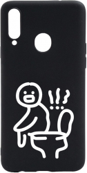 Husa BestCase Compatibila Cu Samsung Galaxy A20s Pooping 0.8MM Slim Negru B 981 