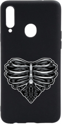 Husa BestCase Compatibila Cu Samsung Galaxy A20s Skeleton Heart 0.8MM Slim Negru B 1024 