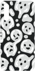 Husa BestCase Compatibila Cu Samsung Galaxy A50 Gray Acid Smiley 0.8MM Slim Negru B 1000 