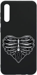 Husa BestCase Compatibila Cu Samsung Galaxy A50 Skeleton Heart 0.8MM Slim Negru B 1024 