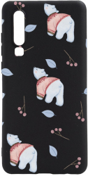 Husa BestCase Compatibila Cu Samsung Galaxy A7 2018 Ice Bear Pattern 0.8MM Slim Negru B 969 