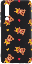 Husa BestCase Compatibila Cu Samsung Galaxy A7 2018 Teddy Bear Love Pattern 0.8MM Slim Negru B 968 