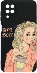 Husa BestCase Compatibila Cu Samsung Galaxy A12 Girl Boss 0.8MM Slim Negru c-B 1009 