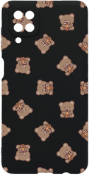 Husa BestCase Compatibila Cu Samsung Galaxy A12 Teddy Bear Pattern 0.8MM Slim Negru c-B 974 