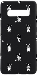 Husa BestCase Compatibila Cu Samsung Galaxy S10 Plus Bulldog Pattern 0.8MM Slim Negru B 1043 