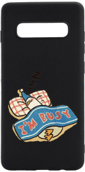 Husa BestCase Compatibila Cu Samsung Galaxy S10 Plus Im Busy 0.8MM Slim Negru B 1016 