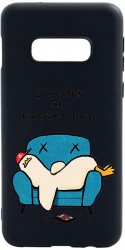 Husa BestCase Compatibila Cu Samsung Galaxy S10e Im Sick Of Everything 0.8MM Slim Negru B 1017 