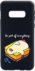 Husa BestCase Compatibila Cu Samsung Galaxy S10e Im Sick Of Everything 0.8MM Slim Negru B 999 